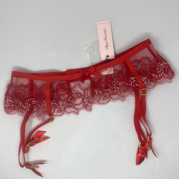 Agent Provocateur Lindie Red Suspender AP3 Medium NWT $220 - Picture 1 of 7
